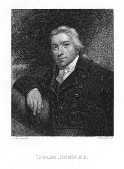 Edward Jenner, gegraveerd door E. Scriven door John Raphael Smith